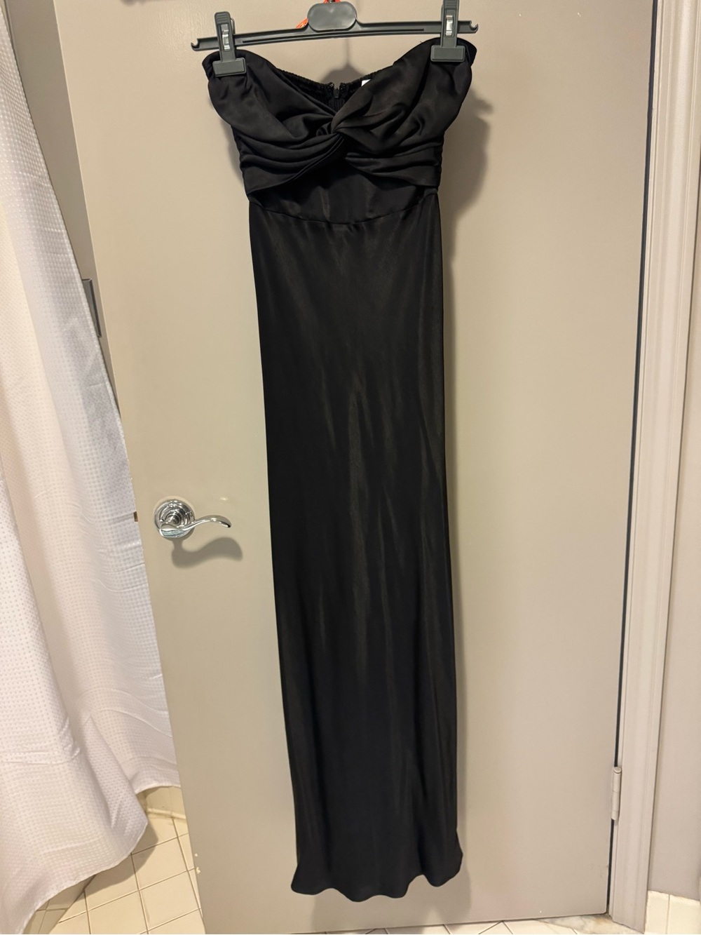 Princess Polly Strapless Black Twist-Front Evening Dress